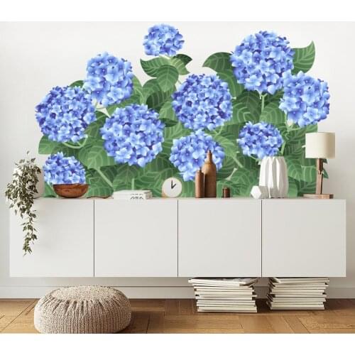 Plant Flower Print Folding Wall Stickers Tv Background Living Room Bedroom Household Decoration