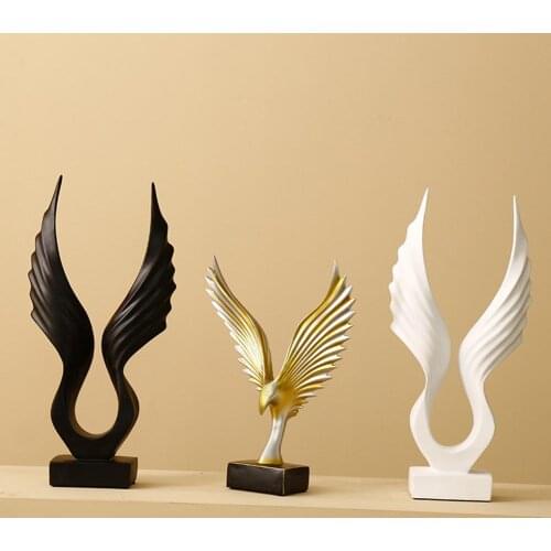 Bird Wing Statue Resin Figurine Sculpture Garden Office Home Desktop Decoration Bird Wing Resin Decor Bird Wing Resin Decor