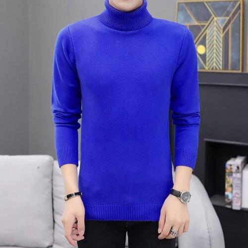 Sweater Men Winter Thick Simple Mens New Turtleneck Sweaters Casual Full Pullovers Solid Thick Standard Wool Warm Sweater Daily