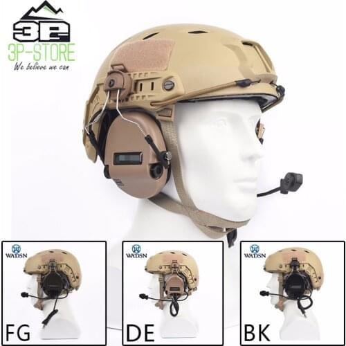 WADSN softair tactical helmet headset sordin airsoft headphone active noise cancelling for TAST mount WZ034