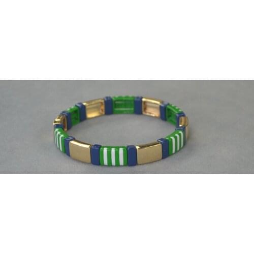 Bohemian style dark green enamel bracelet small strip decoration Jimei collection street photography