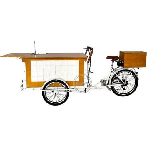 Customized Electric Coffee Vending Tricycles 3 Wheels Food Cart Cargo Bicycle for Sale