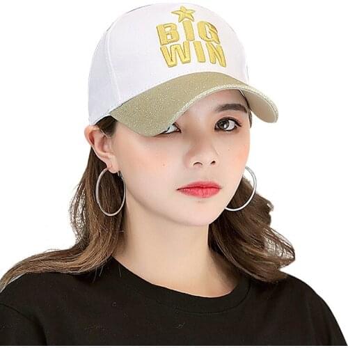 Spring and Summer Hat Visor Sequins Mens Sport Letters Baseball Cap Womens Outdoor Leisure Fashion Sun-Proof Peaked Cap D5100