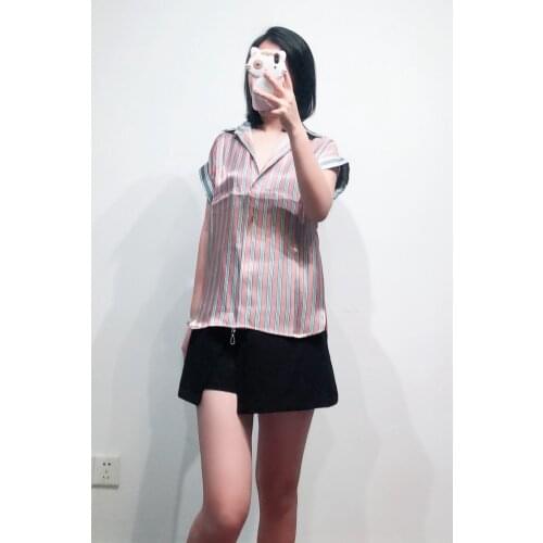 Patads French Fashion College style sleeveless striped shirt spring and summer lady top c11820e