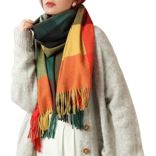 Brand Blanket Scarf for Women Plaid Black and White Imitation Cashmere Warm Thick Long Pashmina Women Shawls and Scarves Wrap