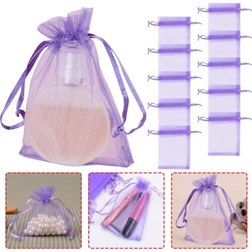 10Pcs Organza Bag Jewelry Packaging Gift Candy Wedding Party Goodie Packing Favors Pouches Drawable Bags Present Sweets Pouches
