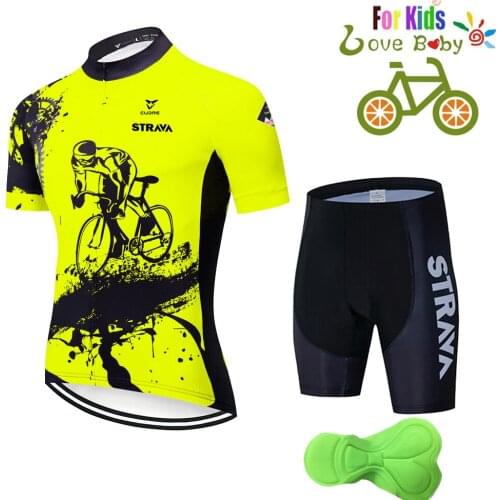2021 Girls High Quality Kids Cycling Clothing Summer Kids Jersey Set Biking Short Sleeve Clothes Set MTB Childrens Cycling Wear