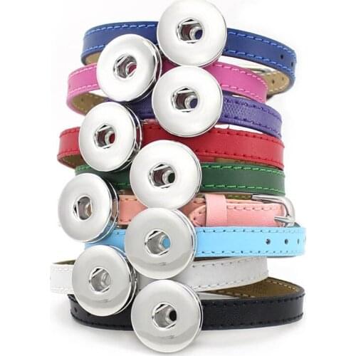 8MM PU Leather Snap button Wristband Bracelets " 9 color Choose " (10 pieces/lot) DIY Accessory Fit snap charms LSNB13*10
