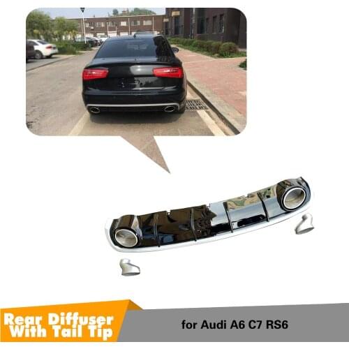 A6 Rear Bumper Lip Diffuser With Exhaust Muffler Pipe for Audi A6 C7 Sedan rear bumper 2012-2016
