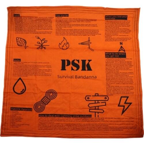 First Aid Scarf Camping Bandana Square Scarf Survival First Aid Guide Bandage Cotton Headbands Hair Band Wrist Wraps