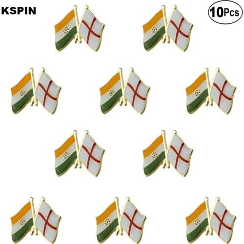 India and England Lapel Pin Flag badge Brooch Pins Badges 10Pcs a Lot