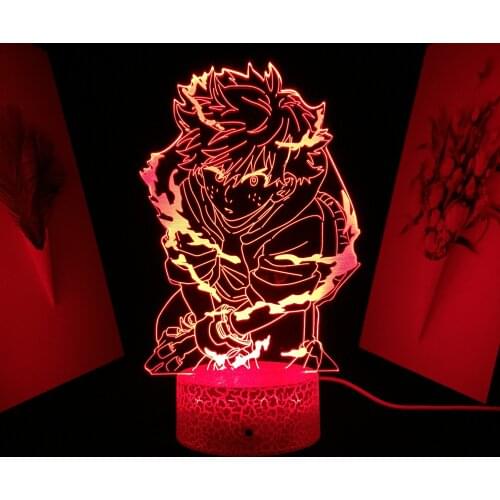 Izuku Midoriya Figure for Birthday Gift Bedroom Decor Lamp Manga My Hero Academia Anime 3D LED Lamp Gadget Table Light Dropship