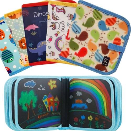 Kawaii Graffiti Blackboard for Girls Boy Bulletin Writing Board Notebook Portable Double-sided Drawing Board Office Stationery