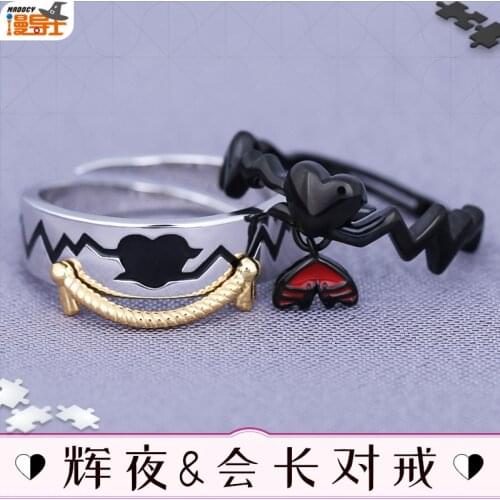 Animer Kaguya-Sama Love Is War Finger Ring Shirogane Miyuki Shinomiya Kaguya S925 Silver Unisex Adjustable Cosplay Xmas Gifts
