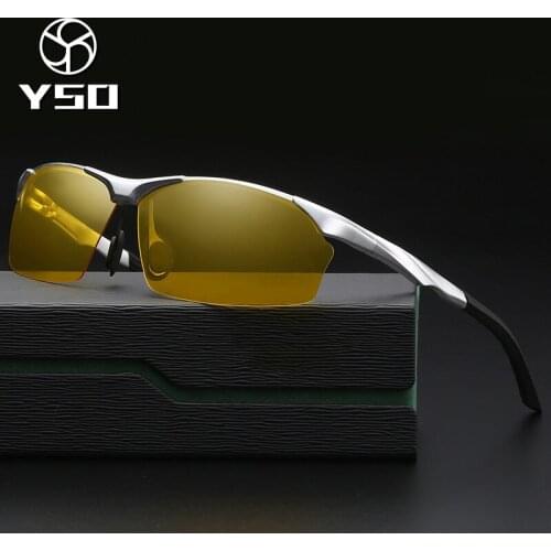 YSO Night Vision Glasses Men Aluminium Magnesium Frame Polarized Night Vision Goggles For Car Driving Fishing Anti Glare 8513