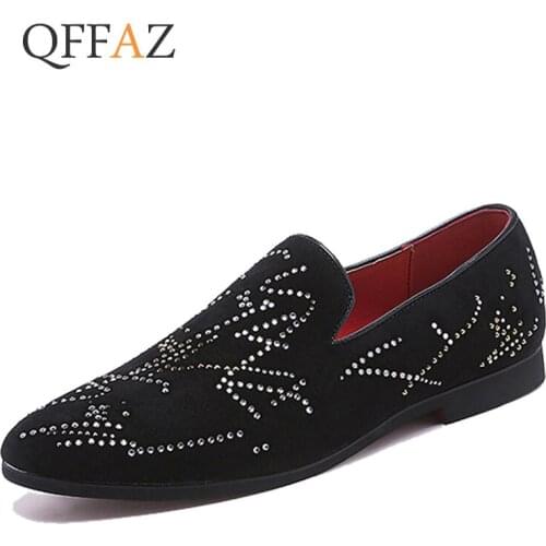 QFFAZ Men Casual Shoes 2019 Fashion Men Shoes Leather Men Loafers Moccasins Slip On Mens Flats Loafers Male Shoes