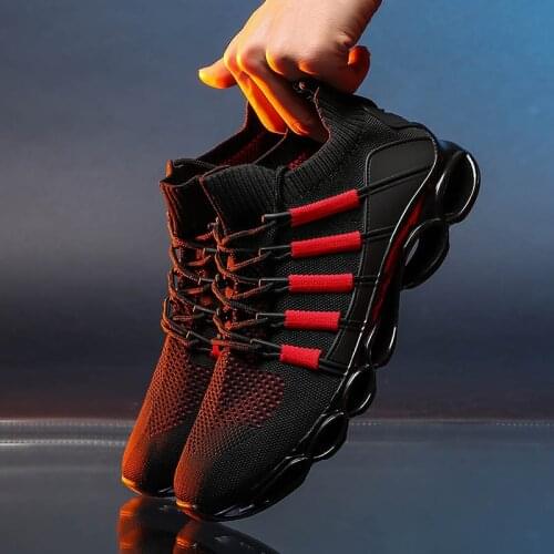 New Blade Sneakers Men Shock-absorbing Running Shoes Breathable Mesh Socks Shoes Outdoor Jogging Zapatillas Male Fashion 2021