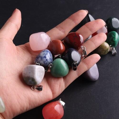 Wholesale 6pcs/lot Natural Stone Irregular Agates White Turquoises Rose Pendant Charms Pendants for Jewelry Making DIY Necklace