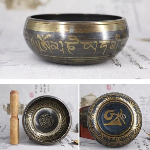 Singing Bowl Set for Relaxation Healing Decorative Plate Buddha Sound Nepal Yoga Meditation Therapy Buddha Sound Tibetan Bowl