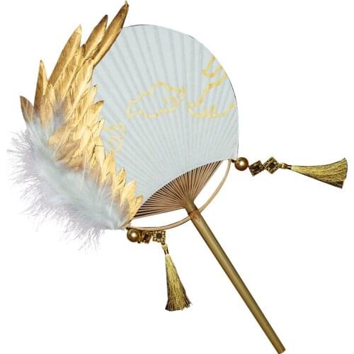 Pre-sale Game Onmyoji cos Ootengu Fan Jinyu Jinpeng Shaoyu Skin Gorgeous Golden fan cosplay props accessories