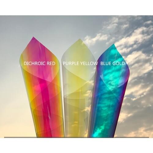 3M Quality Self Adhesive With Glue Dichroic Iridescent Vinyl film PET Decorative Film Cosplay DIY Decor 68cm Width