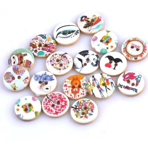 Modern Style Round Wooden decorative Sewing Buttons Craft supplies Scrapbooking Handmade Craft Supplies 25mm 30pcs MT0876