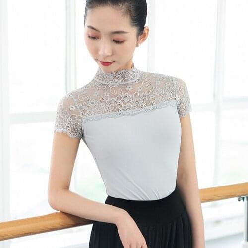 Adult Ballet Latin Belly Dance Top Lace Blouse Shirt Costume for Women Bellydance Dancing Clothes Dancer Wear Clothing