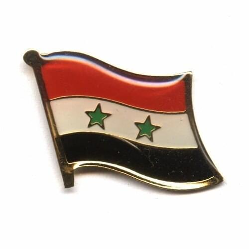 Syria country flag lapel pin badge+Iron plated brass+paints+epoxy+butterfly back button-Free shipping(350 pcs/lot)
