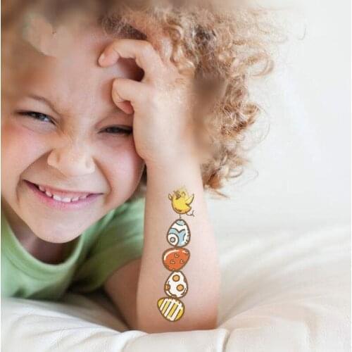 1pcs Happy Easter Self Adhesive Paper Sticker Kids Temporary Tatoo Sticker Waterproof Fake Tattoo Children Hand Foot Tattoos