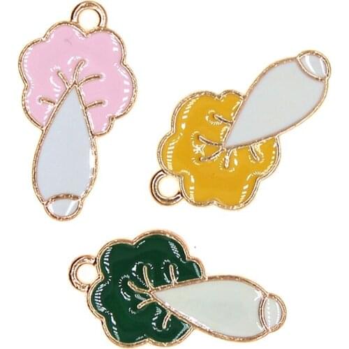 10pcs Chinese Cabbage Enamel Vegetables Charm for Jewelry Making Cute Earring Pendant Bracelet Necklace Charms Diy Design Charms