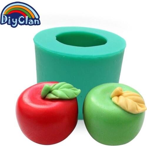 3D Apple Shape Silicone Soap Mold Cake Decoration Fondant Cake Mold Fruit Handmade Silicone Cake Molds S0399PG