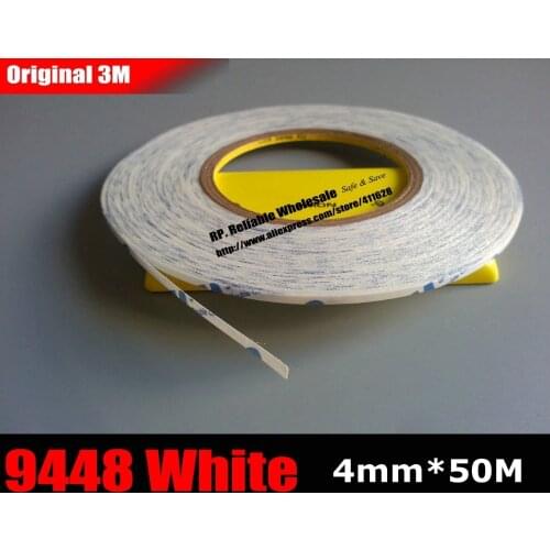 4mm* 50M) 3M 9448A White Double Sided Adhesive Tape Sticky for iphone/ipad Mac, Phone Touch Screen Glass Display Cable Assemble