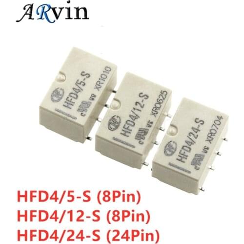 5Pcs/Lot Signal Relay HFD4/3-S HFD4/4.5-S HFD4/5-S HFD4/12-S HFD4/24-S SMD 2A 8PIN 3V 4.5V 5V 12V 24V