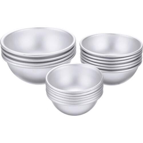 16pcs Aluminium Bath Ball Cake Mold Sphere Diameter 45mm/55mm/65mm Metal Bath Bomb Fizzy Crafting Candle DIY Mould