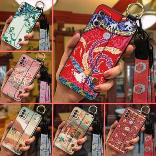 Wristband Anti-knock Phone Case For MOTO G30/G10/G20 New Phone Holder Original Kickstand Back Cover TPU