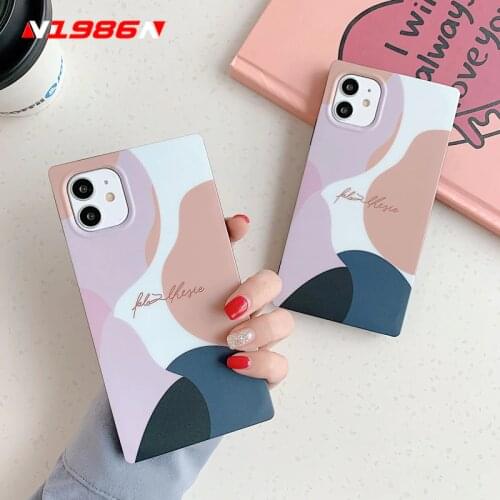 N1986N Phone Case For iphone 12 mini 11 Pro Max X XR XS Max 7 8 Plus SE 2 Fashion Abstract Art Illustration Soft IMD Square Case