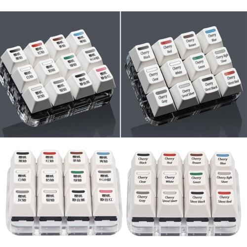 Cherry MX Switch Tester 12 Key Switch Sampler Mechanical Keyboards Switch Testing Tool Display Stand with White Keycaps
