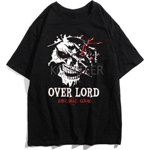 Ainz Ooal Gown Overlord Albedo Print Summer T-shirts Men Casual Funny T-Shirt Gothic Hip Hop Harajuku Vintage Tops Tees for Male