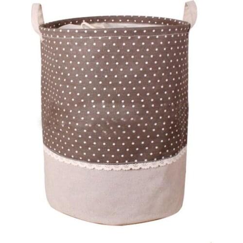 Toy Storage box The beam port Linen Multi-function Handle Stackable storage barrel Laundry basket #BW