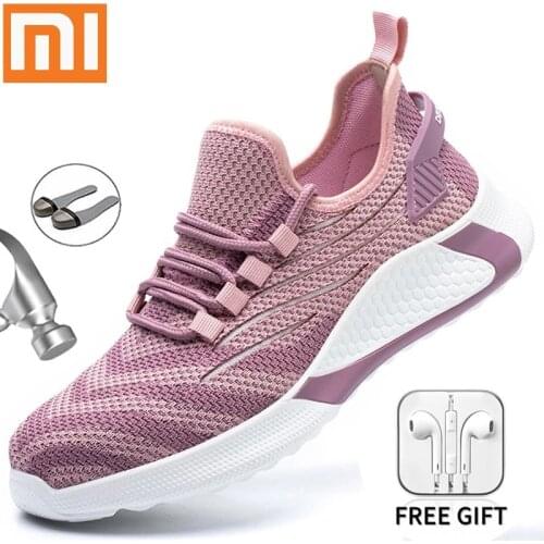 Xiaomi Safety Shoes Women Steel Toe Shoes Men Work Sneakers Safety Shoes Men Lightweight Work Boots Indestructible Work Shoes