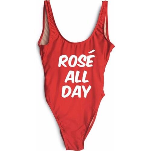 WackDaria купальник women swimsuit ROSE ALL DAY letters one-piece swinsuit without pad swimwear maillot de bian femma