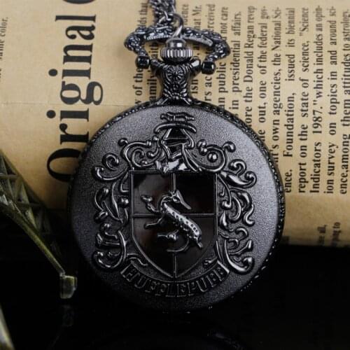 Engraved Quartz Pocket Watch Analog Pendant Necklace Unisex Watches Gift CF1410