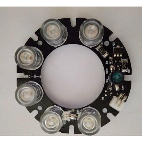 MS-moto Diameter 60mm 6PCS array IR LED spot light 6X IR LED board For outdoor waterproof security CCTV camera Night vision