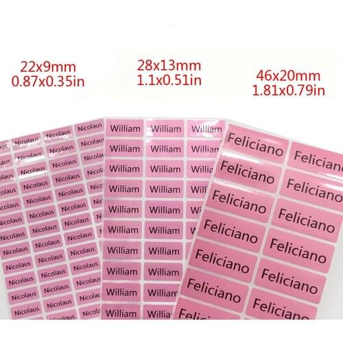 3Size Pink Custom Name Stickers Waterproof Personal Office Supplies Tags Labels Children Scrapbook School Stationery Sticker Set