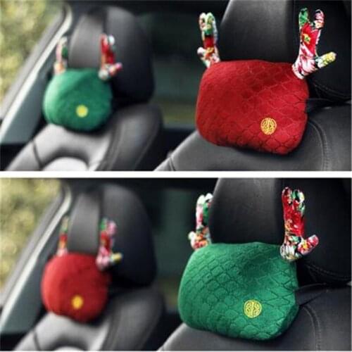 New Christmas Creative Deer Antlers Auto Seat Head Neck Rest Cushion Headrest Pillow Car Neck Pillow Personalized Car Pillows