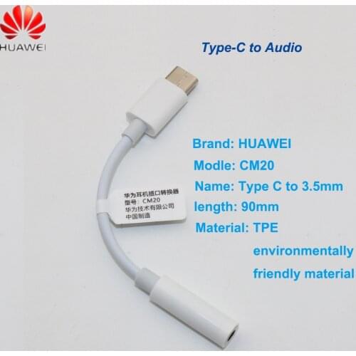 HUAWEI USB Type-C To 3.5mm Earphone Jack Aux Audio Cable Adapter Headphone For Huawei P30 20 Pro MATE 10 20 RS X Converter