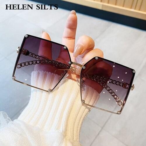 Hollow Rimless Sunglasses Women Luxury Brand Designer Sqaure Sunglasses Men Fashion Oversized Glasses Female Shades UV400 H232