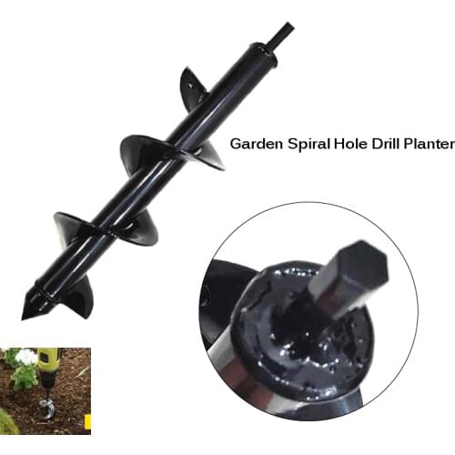 Sindax Garden Auger Spiral Drill Bit Roto Planter Bulb HEX Shaft Drill Auger Yard Gardening Bedding Planting Hole Digger Tool