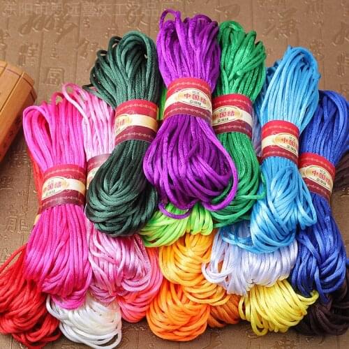 20Meter 2MM Satin Nylon Cord Thread Soft Satin Chinese Knot Macrame Cord Bracelet Braided String DIY Tassels Beading String