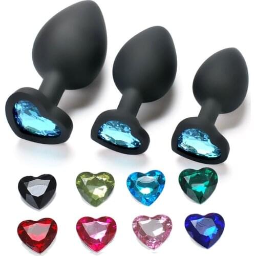 3PCS Silicone Anal Plug Removable Jewel Decoration Butt Plug Sex Toys Prostate Massager Anus Toys For Women Man Couple Gay
